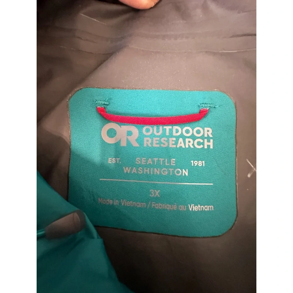 Outdoor Research Aspire II Rain Jacket Size 3X Hooded Colorblock Gore-Tex - Picture 3 of 13